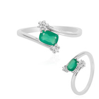 Zilveren ring met een Groene onyx