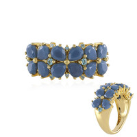 Zilveren ring met blauwe opalen