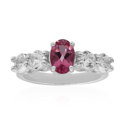 Zilveren ring met een Flamingo Mystieke Topaas
