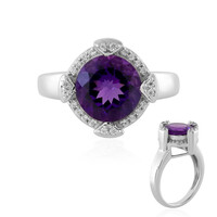 Zilveren ring met een Uruguay amethist