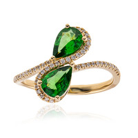 Gouden ring met AAA Keniaanse tsavoriet (CIRARI)