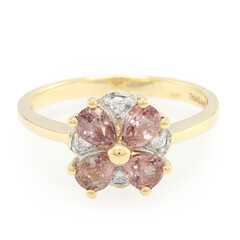 Gouden ring met Onverhitte Padparadscha Saffieren (AMAYANI)