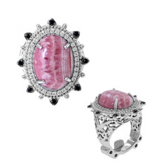 Zilveren ring met een rhodochrosiet (Dallas Prince Designs)