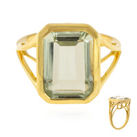 Zilveren ring met een groene amethist