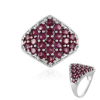 Zilveren ring met rhodolieten