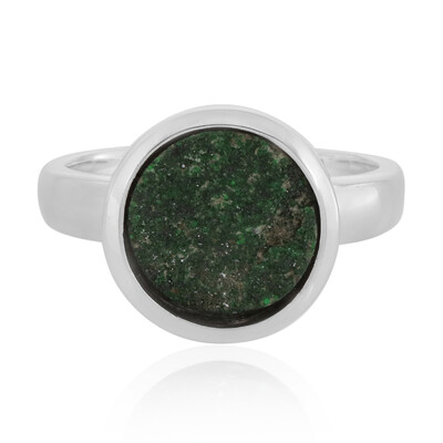 Zilveren ring met een Uwarowiet
