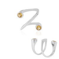 Zilveren ring met gele berillstenen (de Melo)