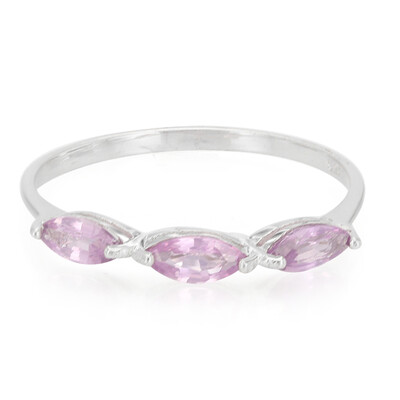 Zilveren ring met Onverhitte Purper Saffieren