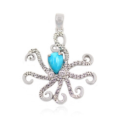 Zilveren hanger met een Blauwe Kingman Mohave Turkoois