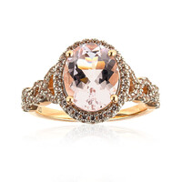 Gouden ring met een Onverhitte Roze Beril