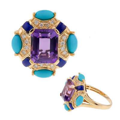 Gouden ring met een amethist