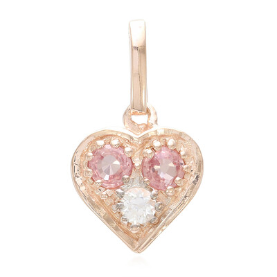 Zilveren hanger met Padparadscha saffieren