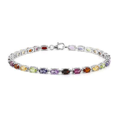 Zilveren armband met granaten