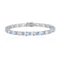 Zilveren armband met hemel-blauwe topaasstenen