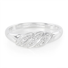 Zilveren ring met witte topaasstenen