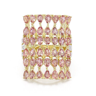 Gouden ring met Onverhitte Padparadscha Saffieren (AMAYANI)