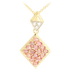 Gouden halsketting met Onverhitte Padparadscha Saffieren (AMAYANI)