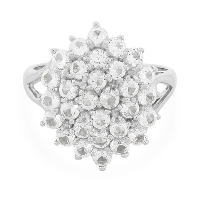 Zilveren ring met witte topaasstenen