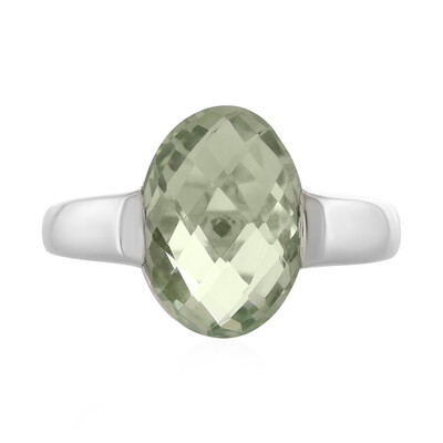 Zilveren ring met een groene amethist