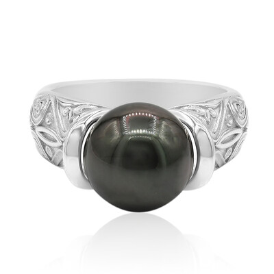 Zilveren ring met een Tahiti parel (TPC)