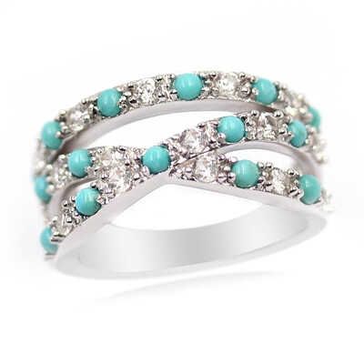 Zilveren ring met Campitos Turkooisen (Anne Bever)