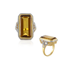 Zilveren ring met een champagne kwarts