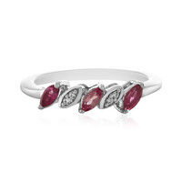 Zilveren ring met roze toermalijnen