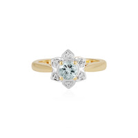 Zilveren ring met een aquamarijn