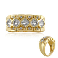 Zilveren ring met witte topaasstenen