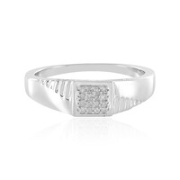Zilveren herenring met I2 (I) Diamanten