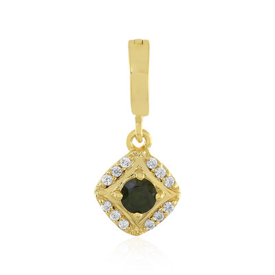 Zilveren hanger met een Groene Ceylon Zirkoon