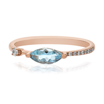 Gouden ring met een AAA Braziliaanse Aquamarijn (CIRARI)