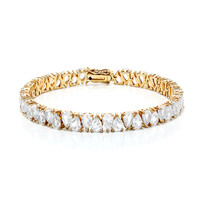 Zilveren armband met witte topaasstenen
