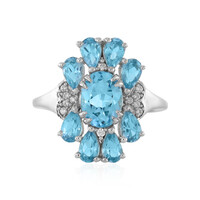 Zilveren ring met een Zwitsers-blauwe topaas