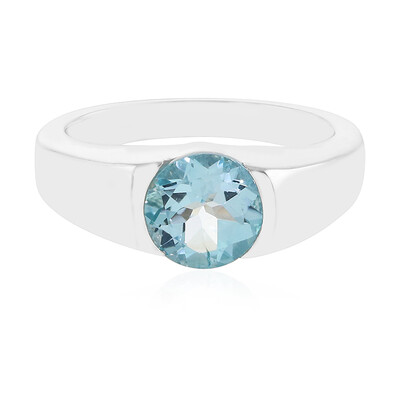 Zilveren ring met een hemel-blauwe topaas