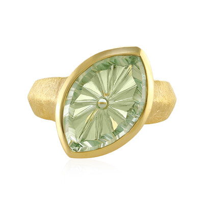 Zilveren ring met een groene amethist