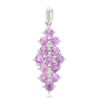 Zilveren hanger met Onverhitte Purper Saffieren