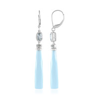 Gouden oorbellen met Aqua Chalcedonen (KM by Juwelo)