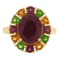 Zilveren ring met een robijn