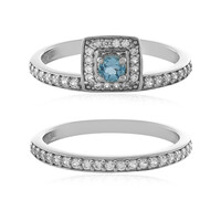 Zilveren ring met een Zwitsers-blauwe topaas