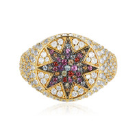 Zilveren ring met citrienstenen