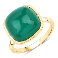 Zilveren ring met een Groene onyx