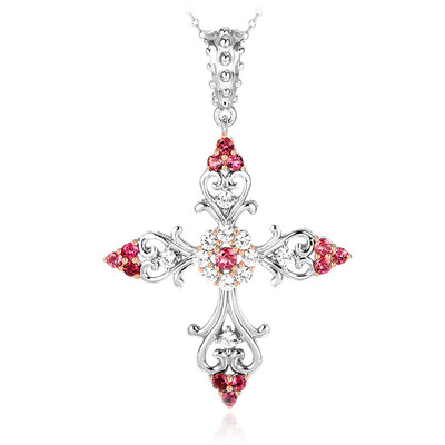 Zilveren halsketting met een roze toermalijn (Dallas Prince Designs)