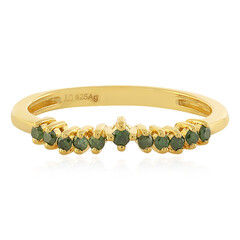Zilveren ring met een I3 Groene Diamant