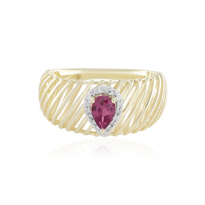 Gouden ring met een rhodliet (Ornaments by de Melo)