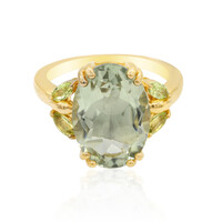 Zilveren ring met een groene amethist
