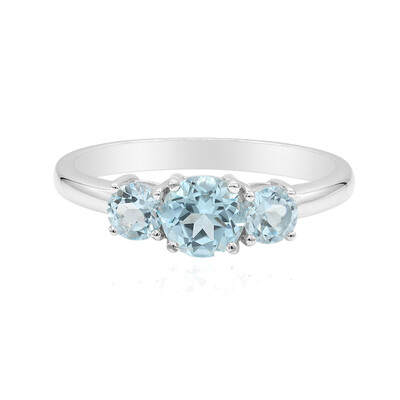 Zilveren ring met een hemel-blauwe topaas