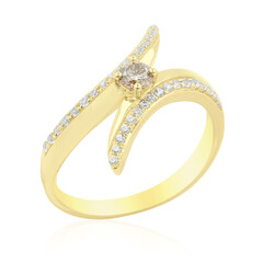Gouden ring met een SI2 Champagne Diamant (de Melo)
