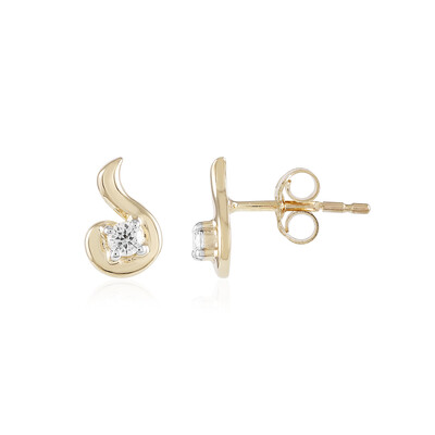 Gouden oorbellen met SI1 (H) Diamanten