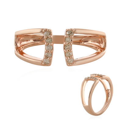 Zilveren ring met I4 (J) Diamanten